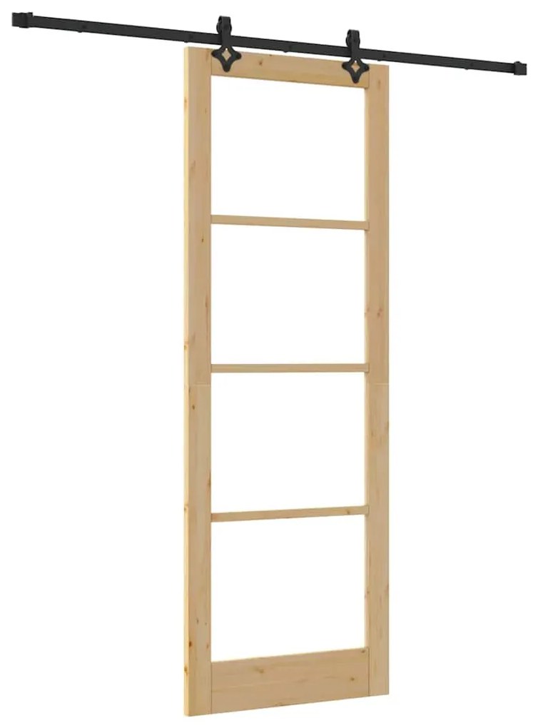 Porta Deslizante vidaXL com Conjunto de Ferragens 83x232 cm Madeira Só