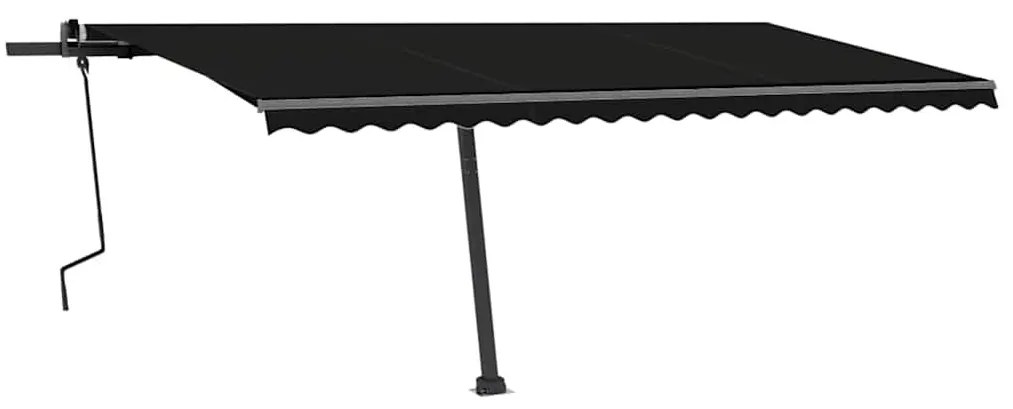 Toldo retrátil manual com LED 500x300 cm antracite