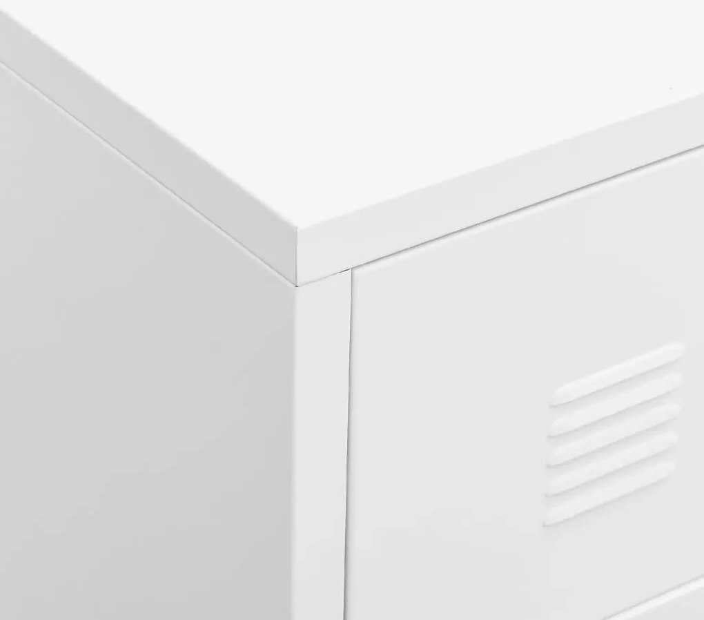 Móvel de TV industrial 105x35x42 cm metal branco