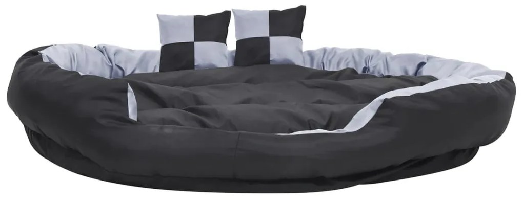 Almofadão p/ cães reversível e lavável 150x120x25cm cinza/preto