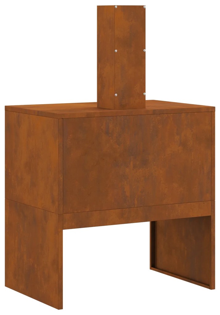 Fogueira com Chaminé 60x40x96 cm Aço Envelhecido