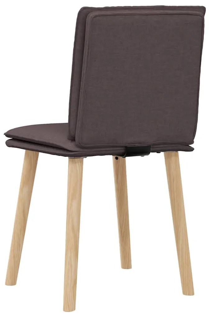 Cadeiras de jantar 2 pcs tecido castanho-escuro