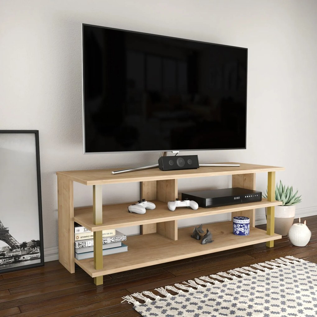 Móvel para TV Pueblo – Ouro Carvalho – 120 cm x 44,6 cm x 47,4 cm
