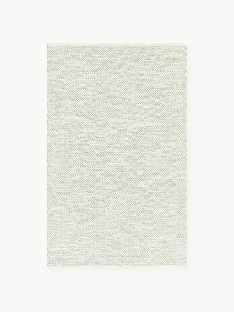 Tapete artesanal para exterior com padrão de losangos vintage Rika