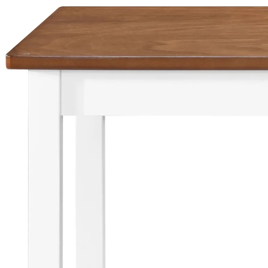 Conjunto de Mesa e 2 Bancos de Bar em Madeira Maciça - Design Retro