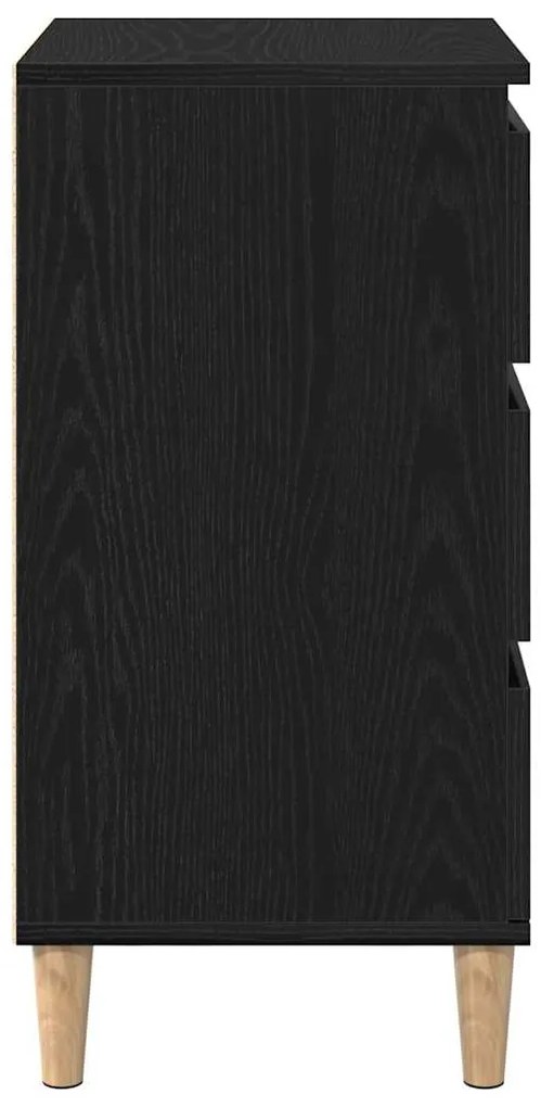 Mesa de Cabeceira vidaXL Preto Carvalho 40x35x70 cm Madeira Derivada
