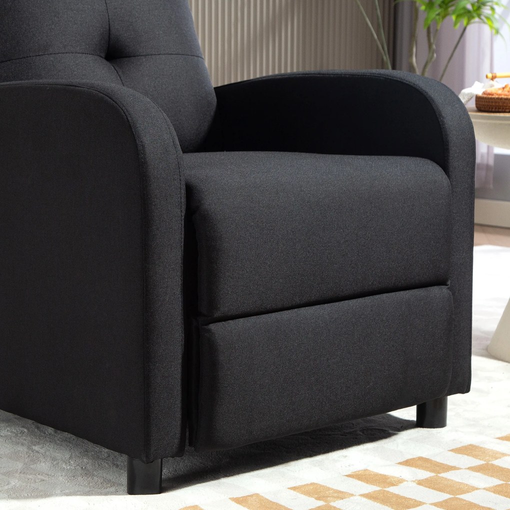 Poltrona Relax Reclinável até 155° Poltrona Reclinável Manual para Pessoas com Altura Inferior 195 cm 67x87x98 cm Preto