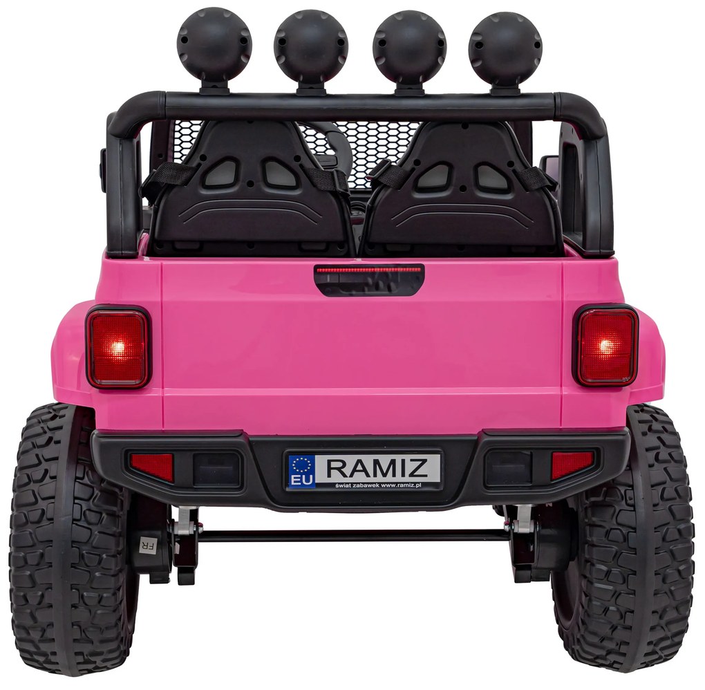 Jipe elétrico para Crianças OFF-ROAD 3.0 12V 4x4 Rodas Espuma EVA, Assento couro ecológico Rosa