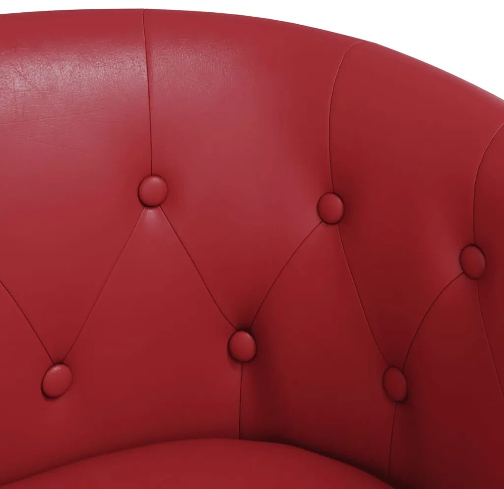 Poltrona couro artificial vermelho-tinto
