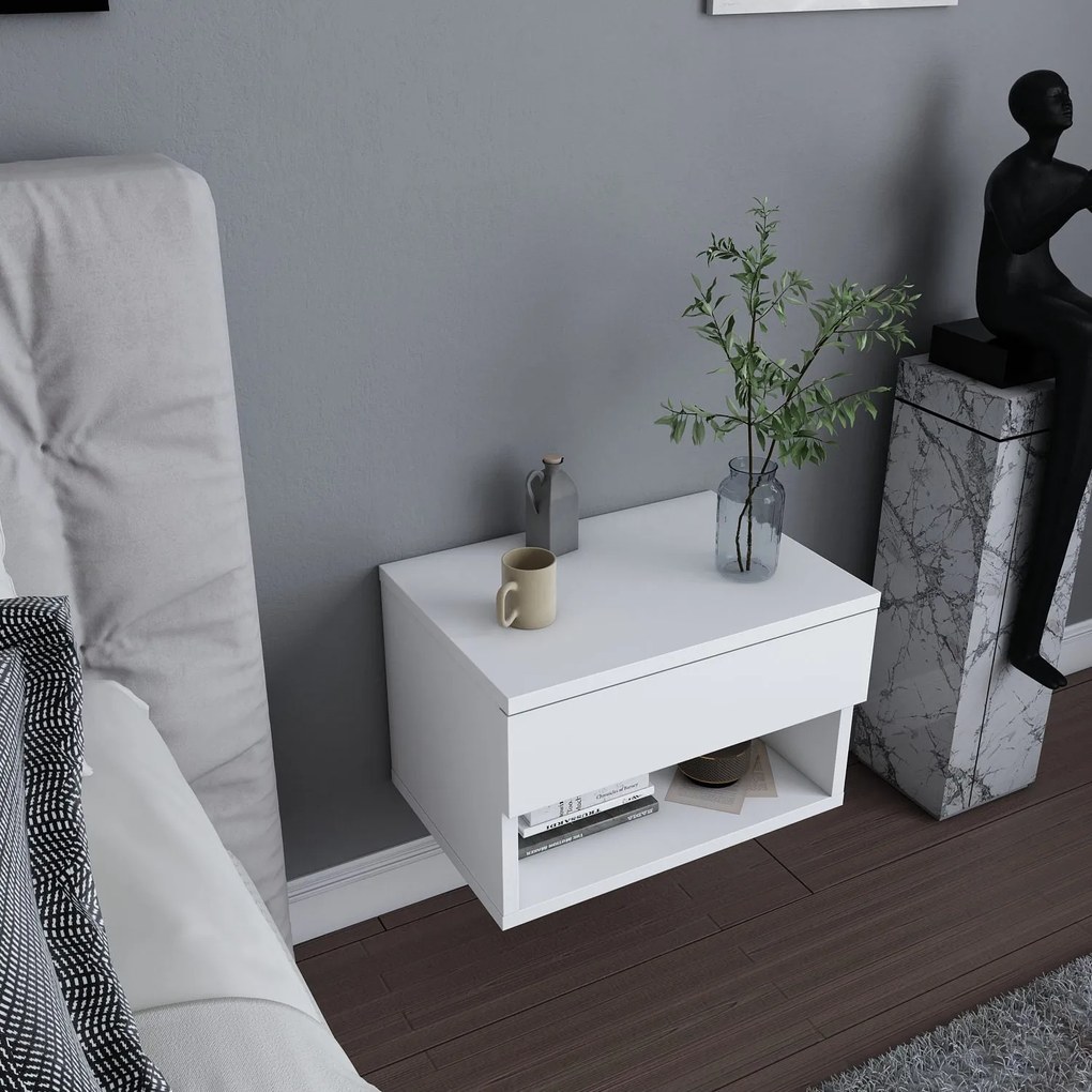 Mesa de Cabeceira Jamot – Branco – 44,6 x 29 x 31,9 cm