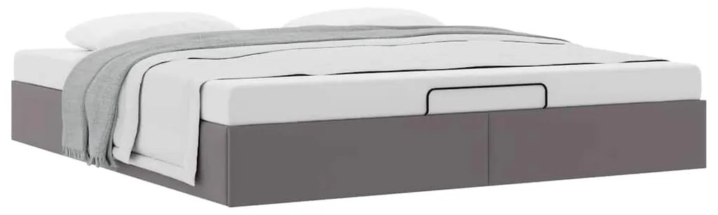 Estrutura de cama otomana sem colchão 160x200 cm cinzento