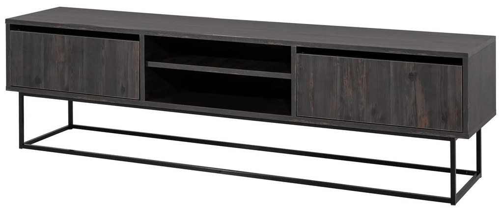 Móvel TV Escape – Castanho Escuro e Preto – 180 cm x 50 cm x 40 cm