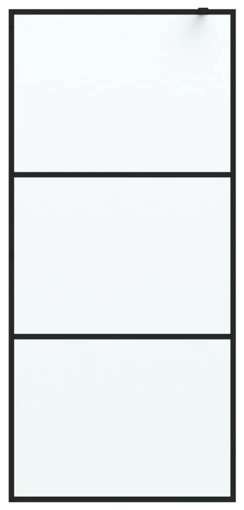 Divisória de chuveiro 90x195 cm vidro opaco ESG preto