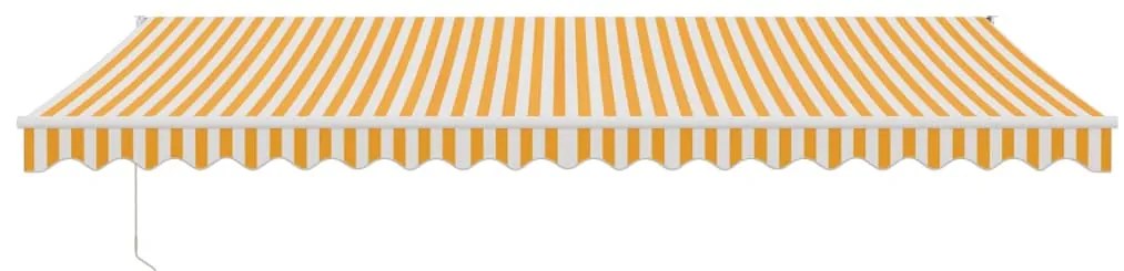 Toldo retrátil automático 5x3 m amarelo e branco