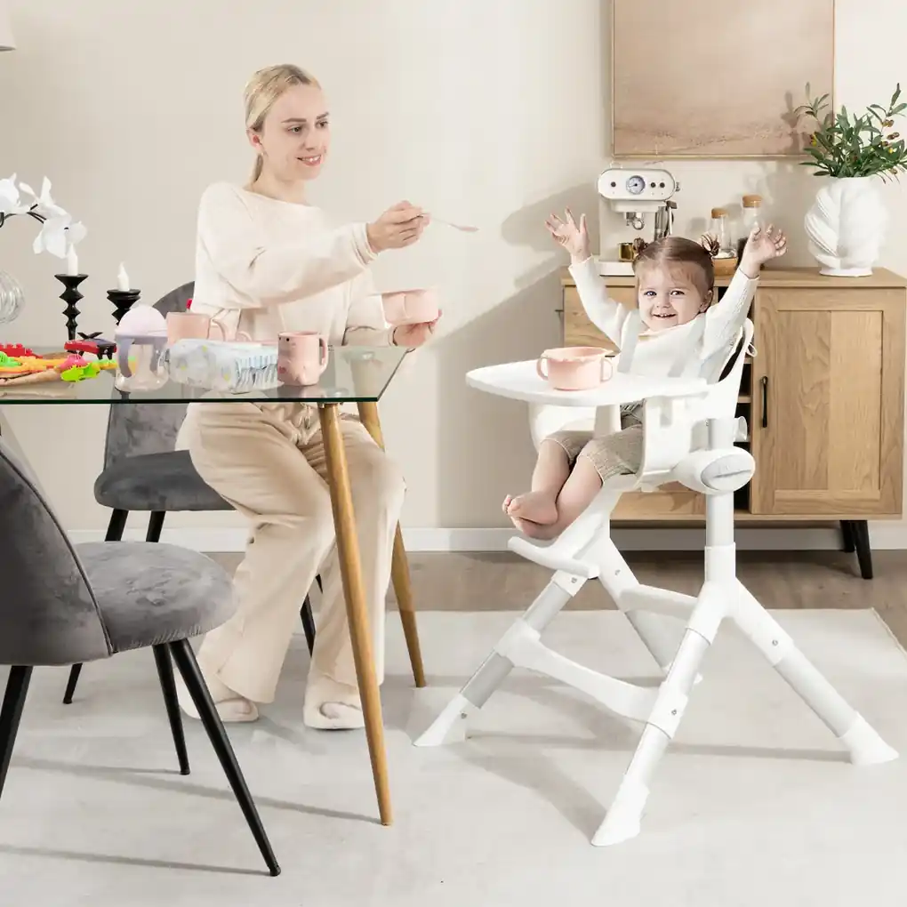 Cadeira refeições bebé alta conversível de madeira 4 em 1 com