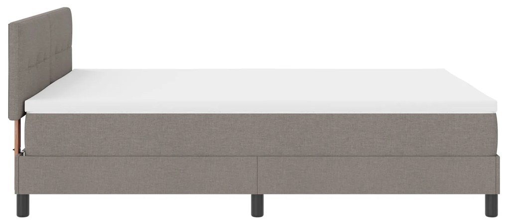 Cama Box Spring com Colchão Taupe 140x200 cm Tecido