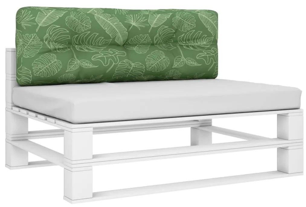 Almofadão para sofá de paletes 120x40x12cm tecido padrão folhas