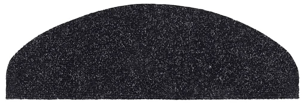 Tapetes de escada autoadesivos 30 pcs 65x21x4 cm preto