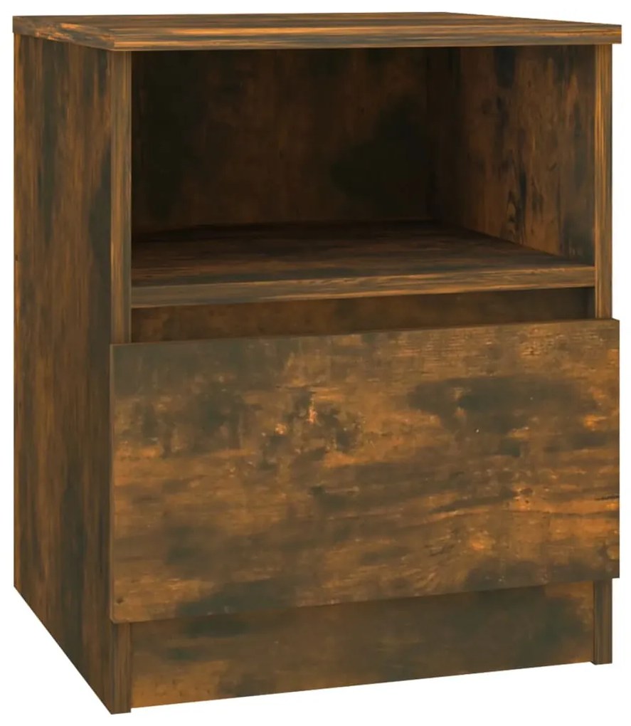 Mesa cabeceira 2pcs 40x40x50cm derivado madeira carvalho fumado