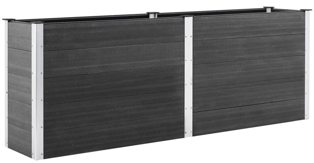 Canteiro elevado de jardim 250x100x91 cm WPC cinzento