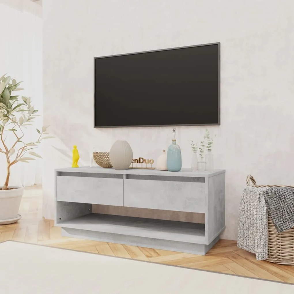 Móvel p/ TV 102x41x44 cm derivados de madeira cinzento cimento