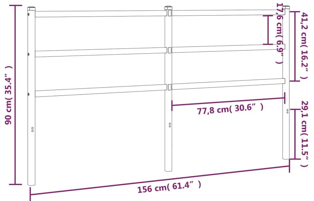 Cabeceira de cama 150 cm metal branco