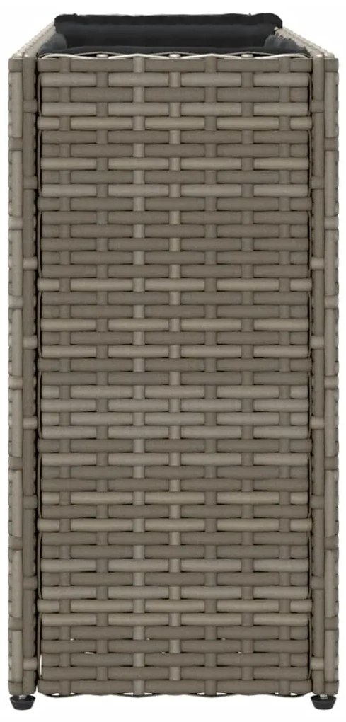 Floreira com 2 vasos 90x20x40 cm vime PE cinzento