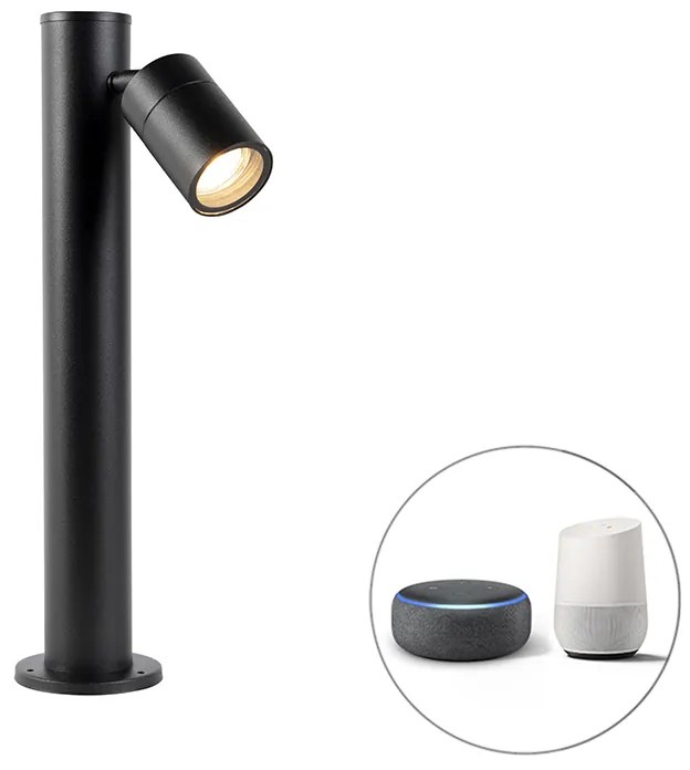 LED Candeeiro exterior inteligente preto 45 cm ajustável incl. Wifi GU10 - Solo Moderno