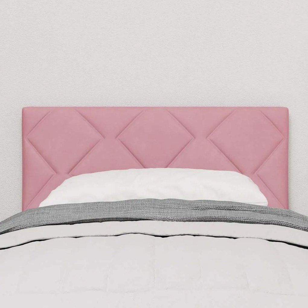 Cabeceira LED - Design de Blocos de Diamante Rosa 80 cm em Veludo