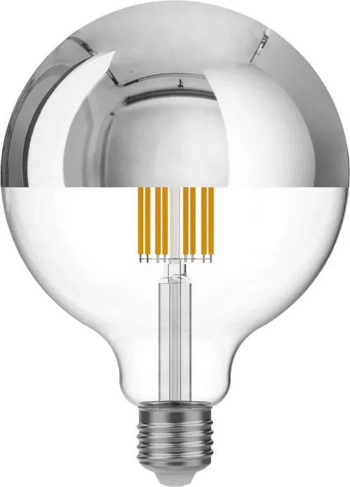 Lâmpada LED Meia Esfera Prateada Globo G125 7W 650Lm E27 2700K Regulável - A05