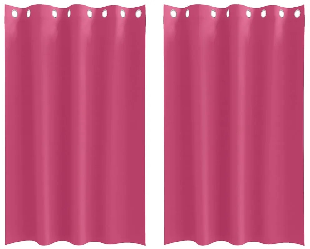 Cortinas 2 pcs Rosa Brilhante 175 x 140 cm Poliéster