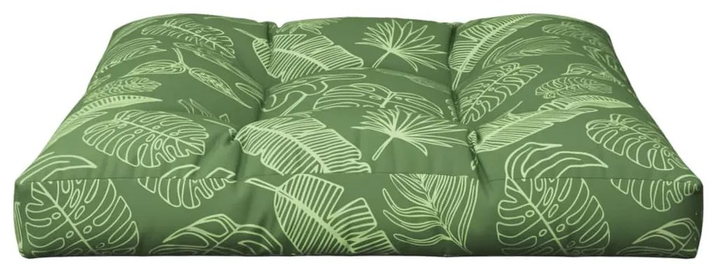 Almofadão para sofá de paletes 80x80x12 cm tecido padrão folhas