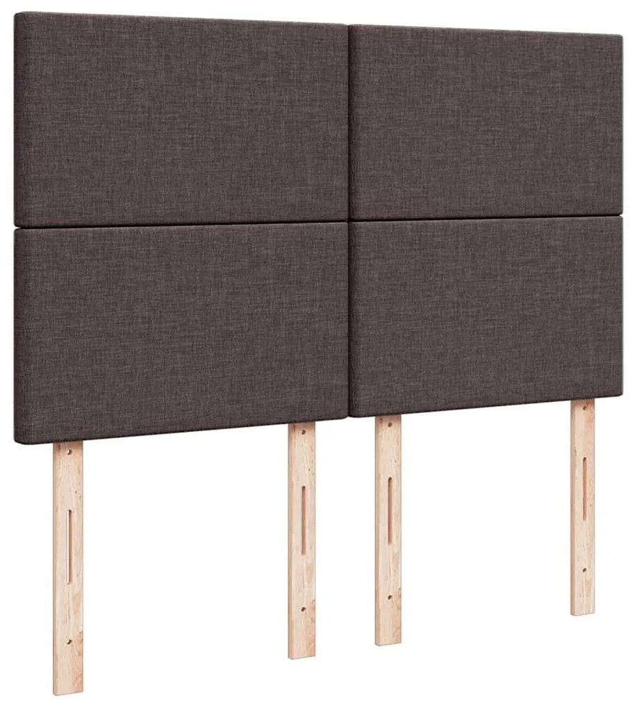 Cama com molas/colchão 160x200 cm tecido castanho-escuro