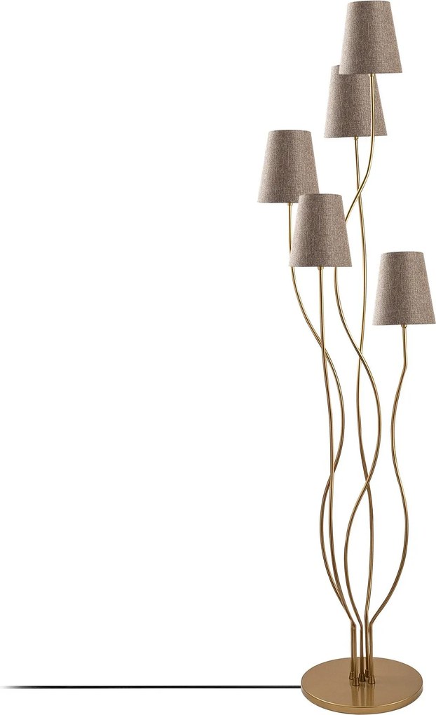 Candeeiro de Chão Bonibon – Dourado e Bege – 44 x 44 x 160 cm