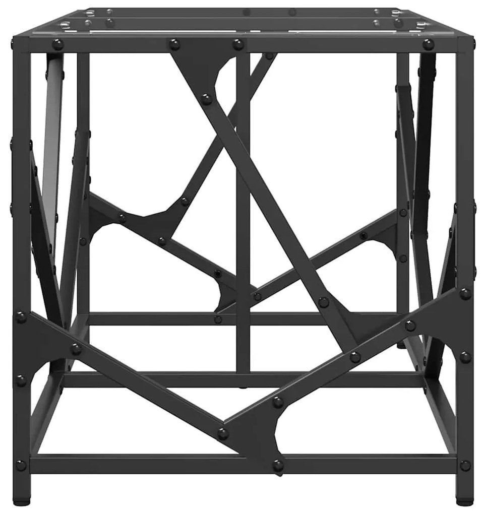 Mesa de centro c/ topo em vidro transparente 78,5x40x41 cm aço