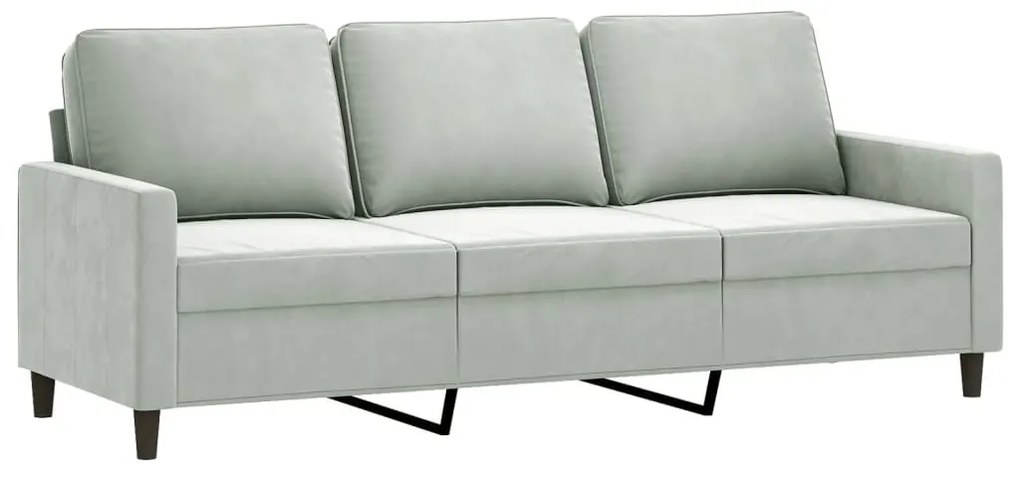 4 pcs conjunto de sofás veludo cinzento-claro