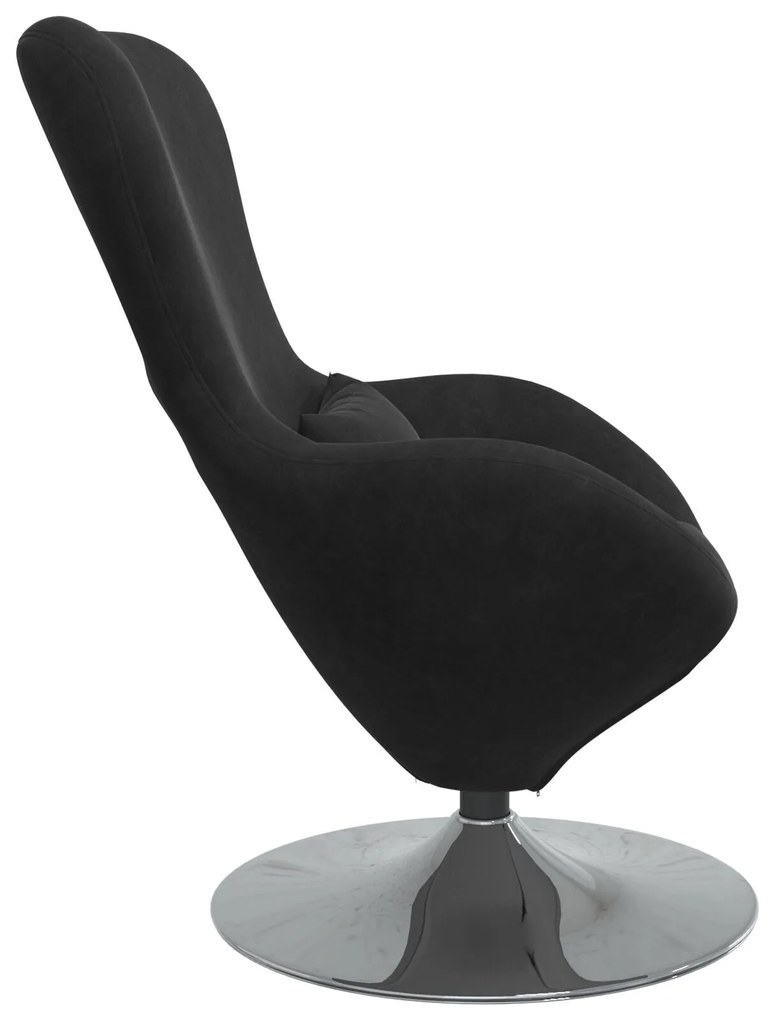 Poltrona Egg vidaXL Veludo Preto
