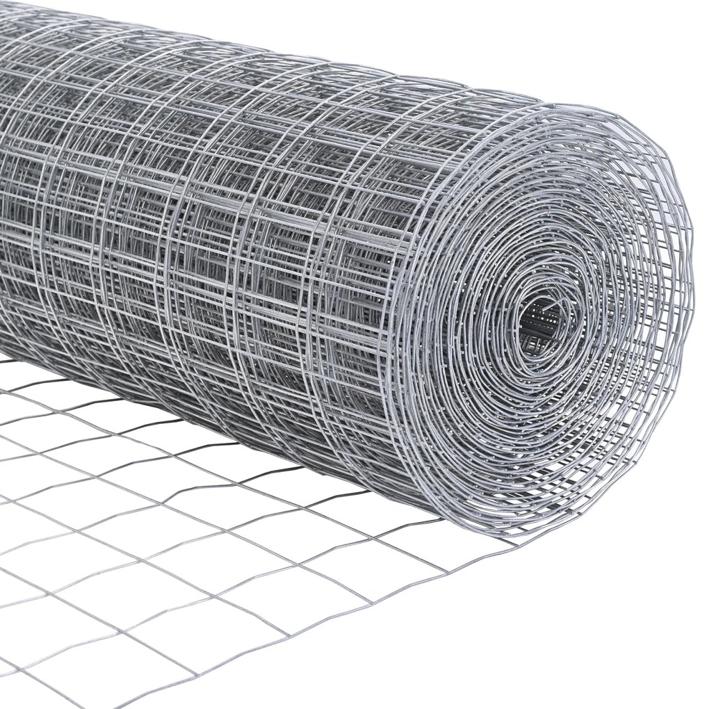 Cerca Euro com 13 Postes de Espeto 0.4x25 m de Aço Galvanizado