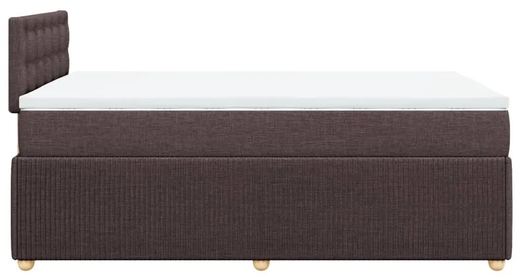 Cama boxspring com colchão 120x190 cm tecido castanho-escuro