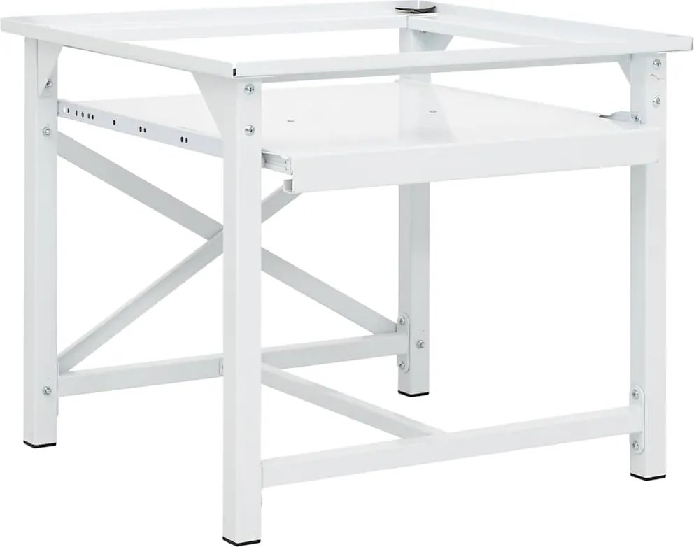 vidaXL Suporte máquina lavar c/ prateleira extraível branco