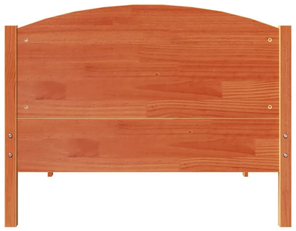 Cama sem colchão 100x200 cm pinho maciço castanho-mel