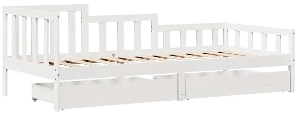 Sofá-cama com gavetas 90x190 cm madeira de pinho maciça
