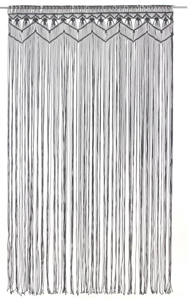 Cortina macramé 140x240 cm algodão antracite