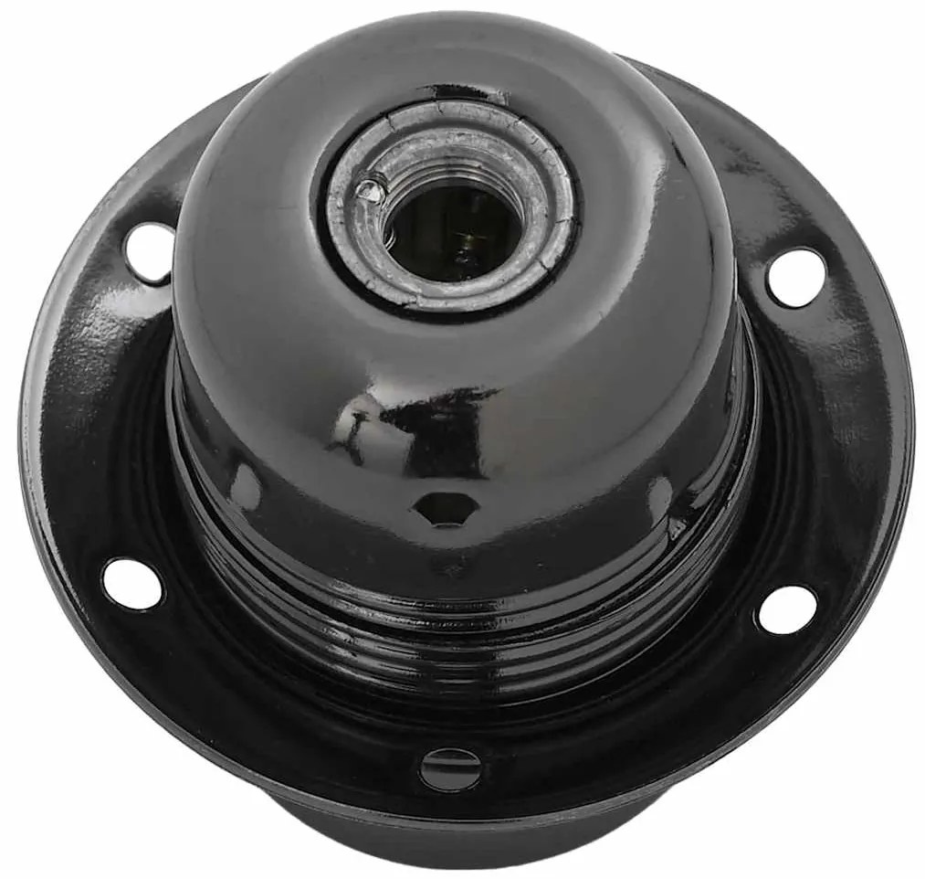 Casquilhos de lâmpadas 2 pcs Preto brilhante E27
