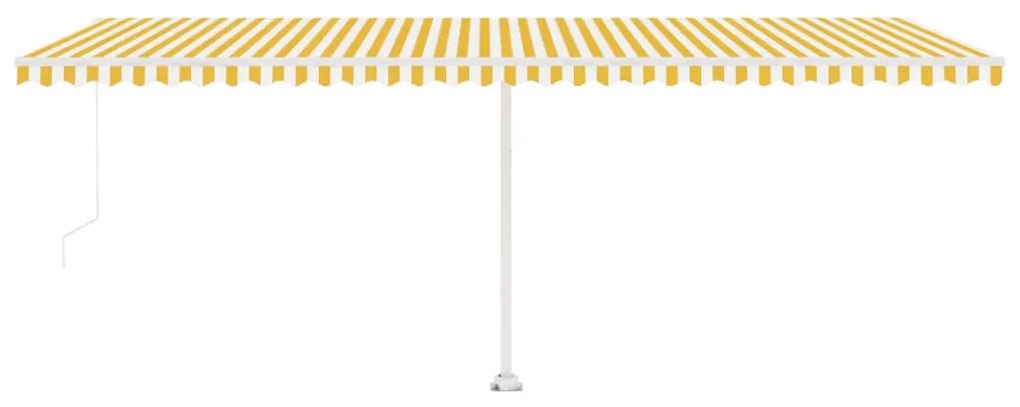 Toldo retrátil manual independente 600x300 cm amarelo e branco