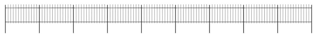 vidaXL Cerca de jardim com topo em forma de lança em aço 1603,5x100 cm, preta