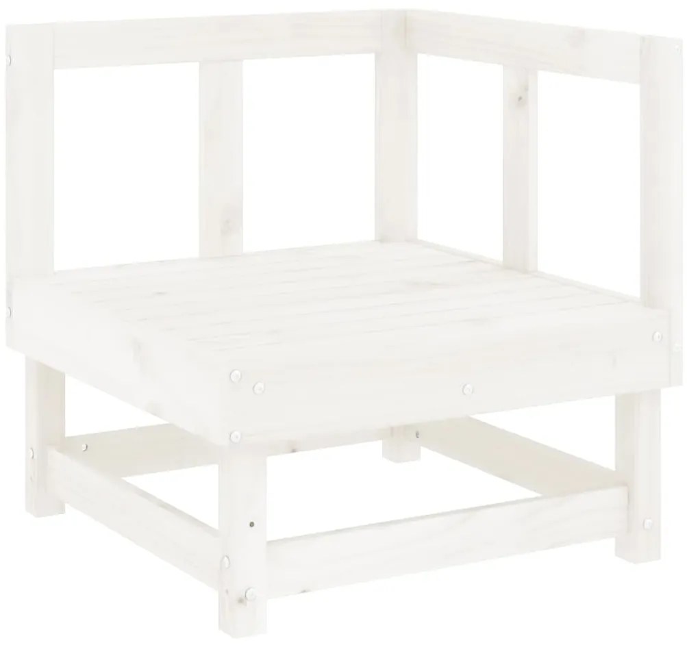 6 pcs conjunto lounge de jardim pinho maciço branco