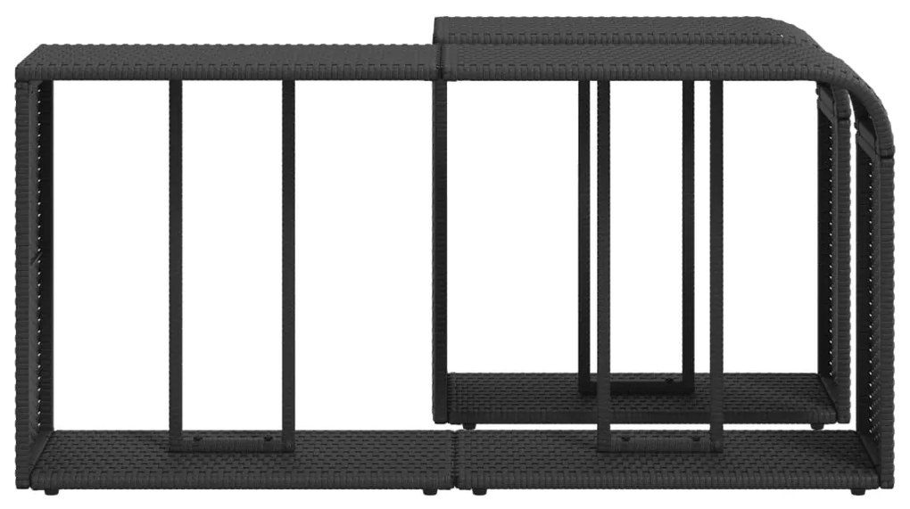 Prateleiras de arrumação 2 pcs vime PE preto