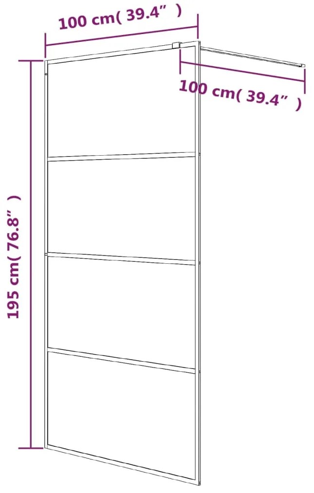 Divisória de chuveiro branco 100x195 cm vidro ESG transparente