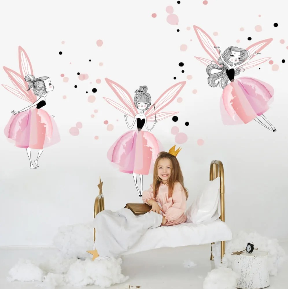 Autocolantes de parede para quarto de menina - Fadas do mundo dos sonhos